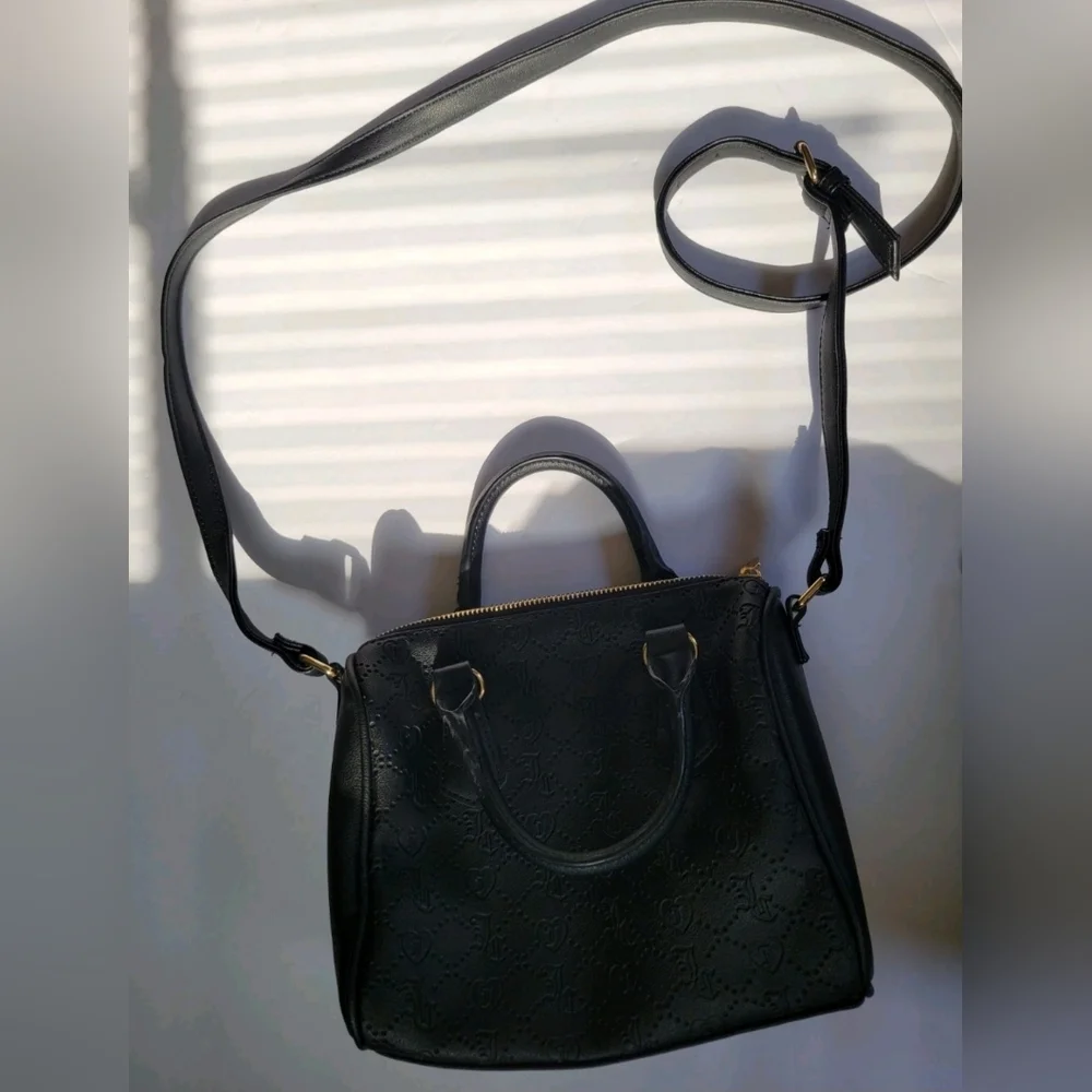 Juicy Couture Black Embossed Crossbody Handbag